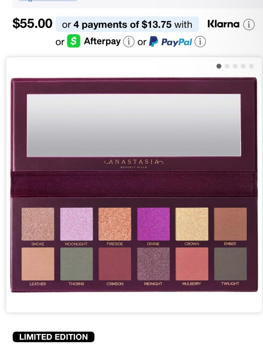 Anastasia Beverly Hills Limited Edition eyeshadow palette